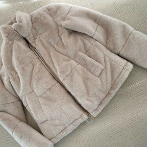NWT Furry Cream Coat